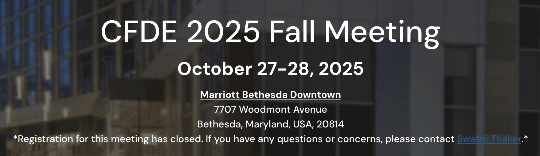 CFDE Fall Meeting